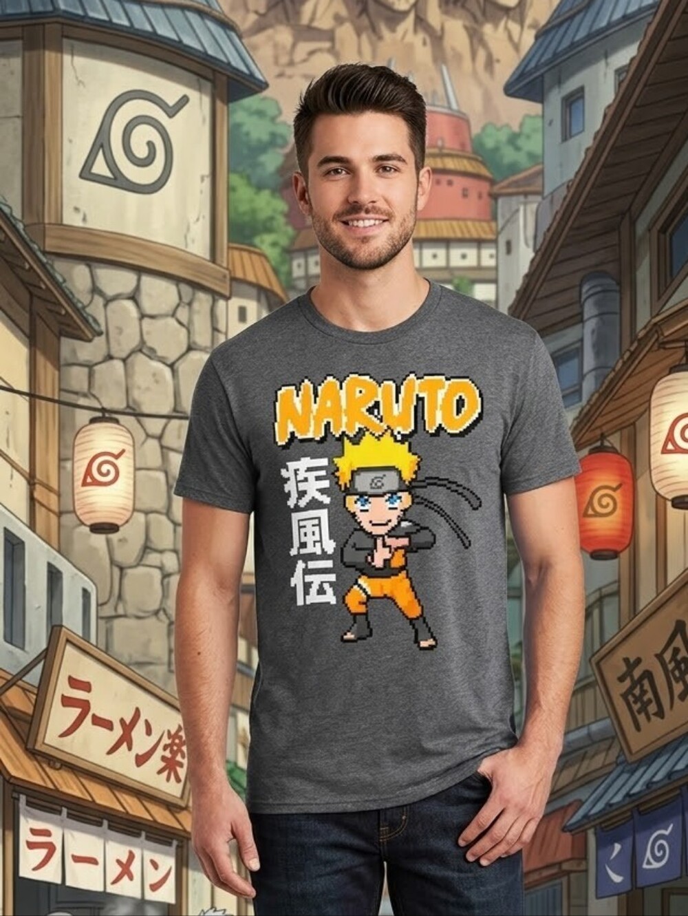 Naruto Graphic Tee - Gray